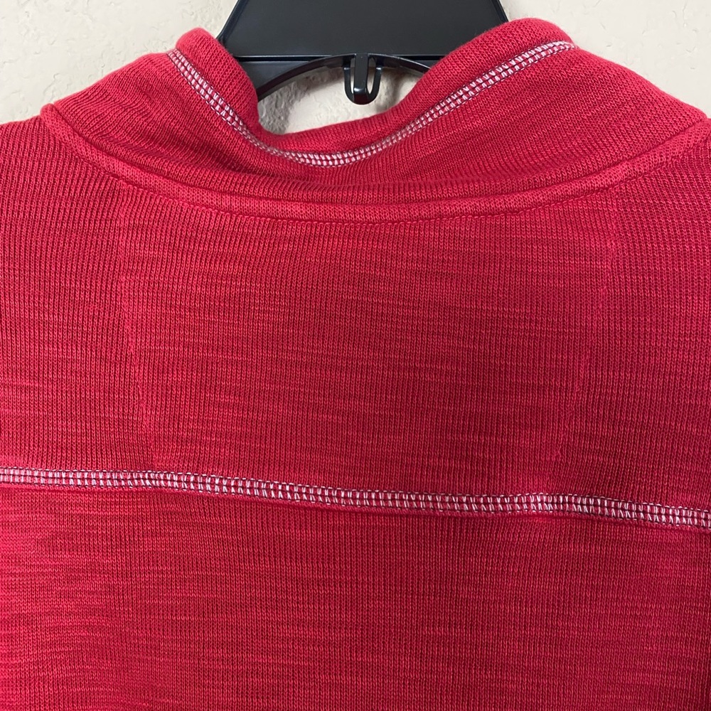 SOLDTommy Bahama Sweater Red 1/4 Zip Mock Neck Pullover Cotton Size XXL - Picture 8 of 11
